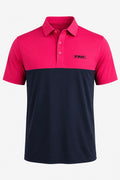 The Raspberry Navy Block Polo