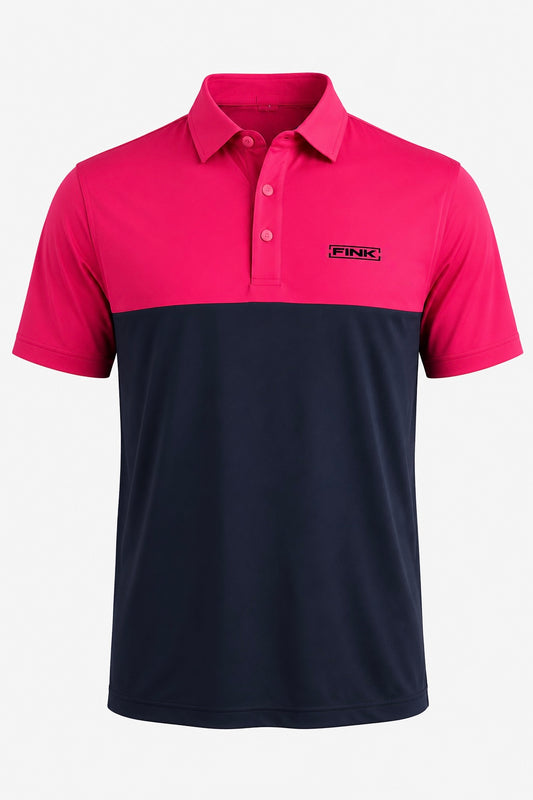 The Raspberry Navy Block Polo