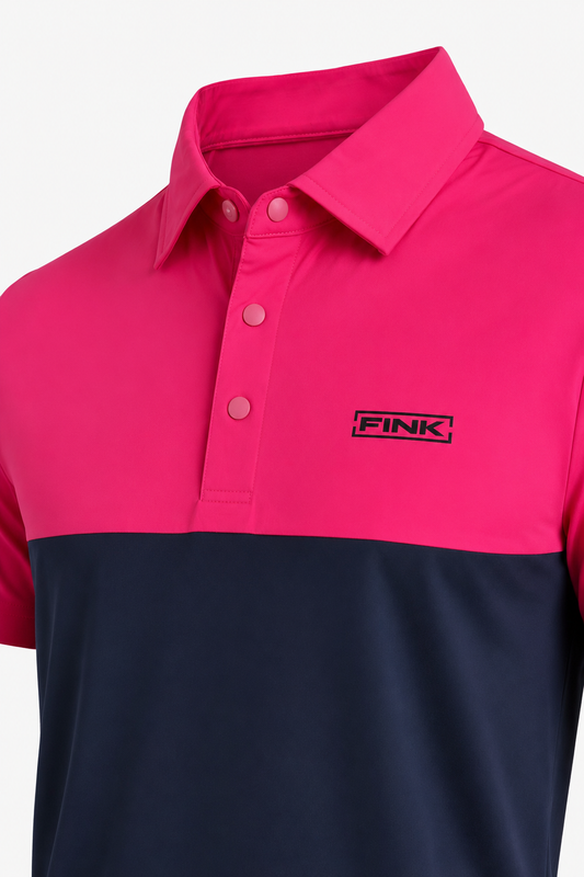 The Raspberry Navy Block Polo